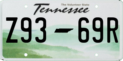 TN license plate Z9369R