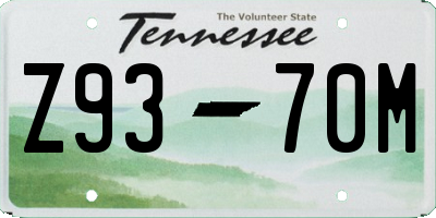 TN license plate Z9370M