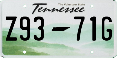 TN license plate Z9371G