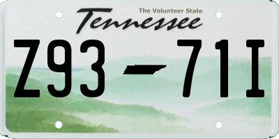 TN license plate Z9371I