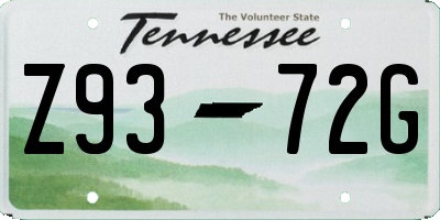 TN license plate Z9372G