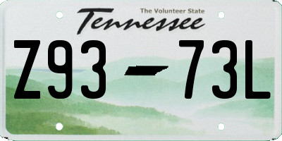 TN license plate Z9373L