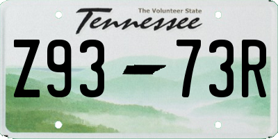 TN license plate Z9373R