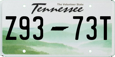 TN license plate Z9373T