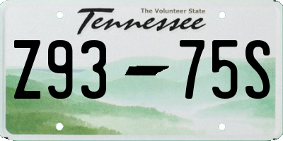 TN license plate Z9375S