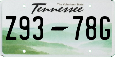 TN license plate Z9378G
