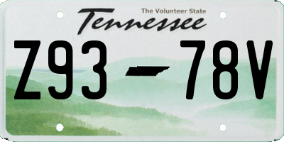 TN license plate Z9378V
