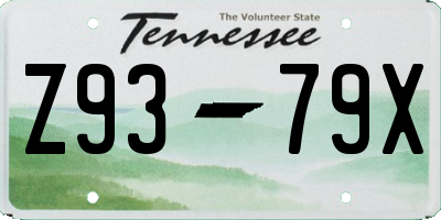 TN license plate Z9379X