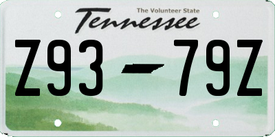 TN license plate Z9379Z