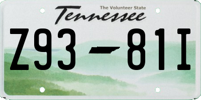TN license plate Z9381I