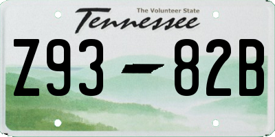 TN license plate Z9382B