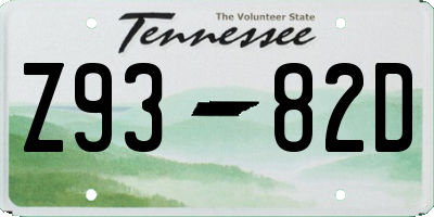 TN license plate Z9382D