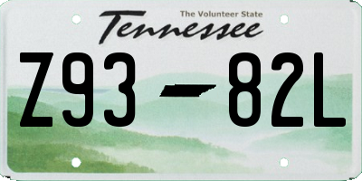 TN license plate Z9382L