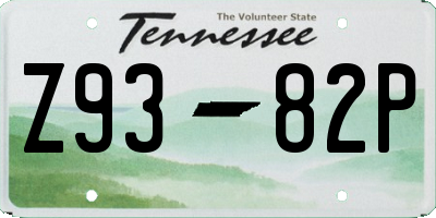 TN license plate Z9382P