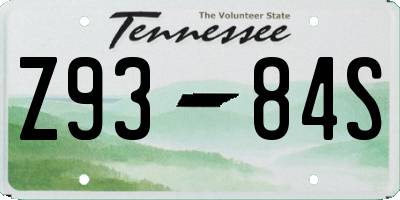 TN license plate Z9384S