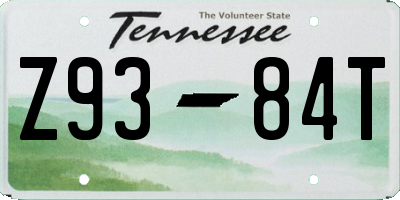 TN license plate Z9384T