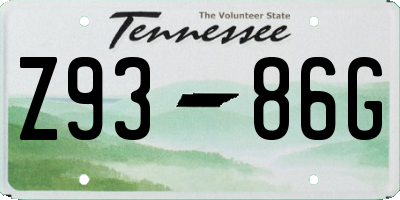 TN license plate Z9386G