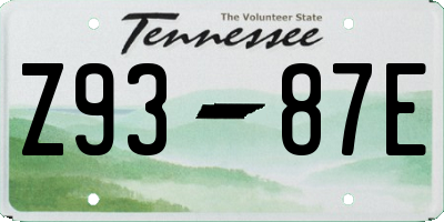 TN license plate Z9387E