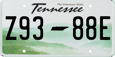 TN license plate Z9388E