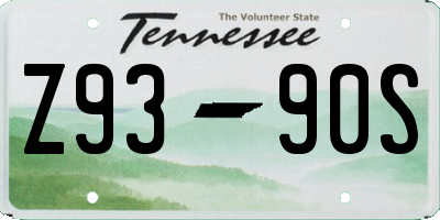 TN license plate Z9390S