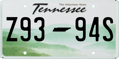 TN license plate Z9394S