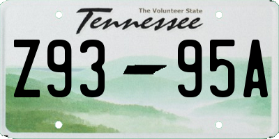 TN license plate Z9395A