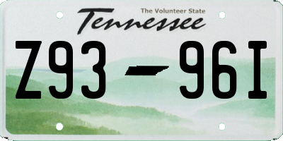 TN license plate Z9396I