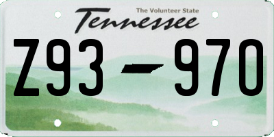 TN license plate Z9397O