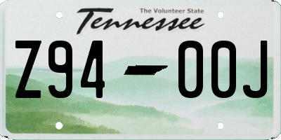 TN license plate Z9400J