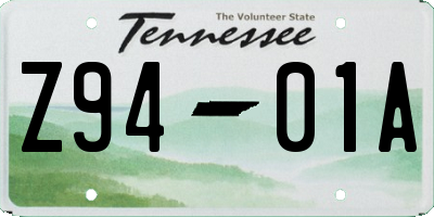 TN license plate Z9401A