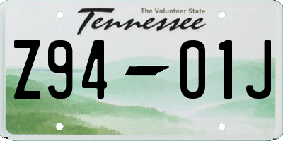 TN license plate Z9401J