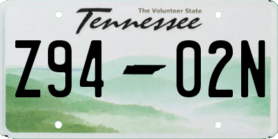 TN license plate Z9402N