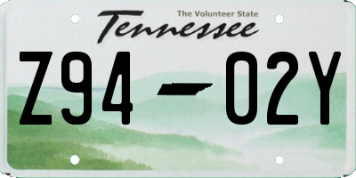 TN license plate Z9402Y