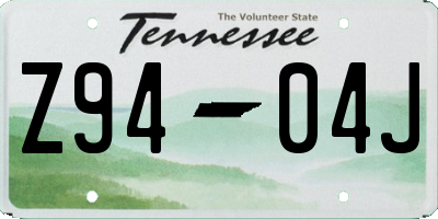 TN license plate Z9404J