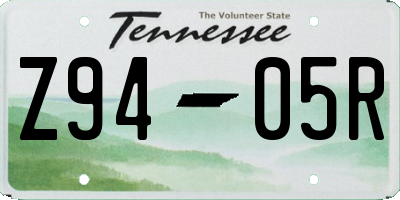 TN license plate Z9405R