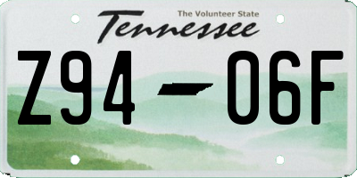 TN license plate Z9406F
