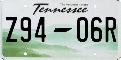 TN license plate Z9406R