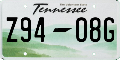 TN license plate Z9408G