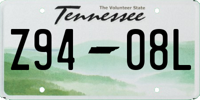 TN license plate Z9408L