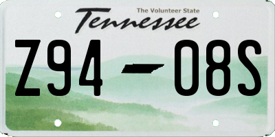 TN license plate Z9408S