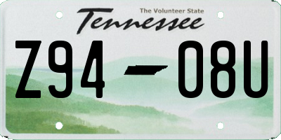 TN license plate Z9408U