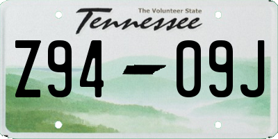 TN license plate Z9409J