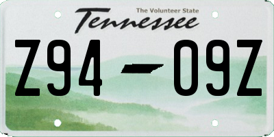 TN license plate Z9409Z