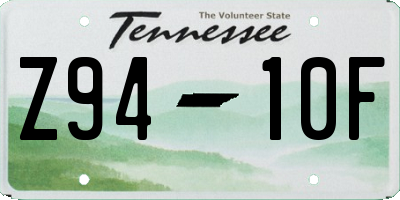 TN license plate Z9410F