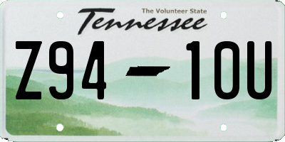 TN license plate Z9410U