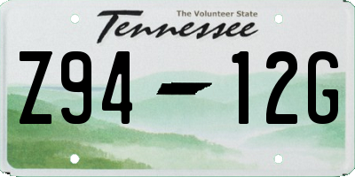 TN license plate Z9412G