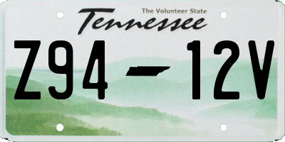 TN license plate Z9412V