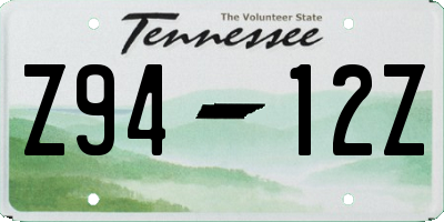 TN license plate Z9412Z