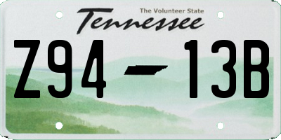 TN license plate Z9413B