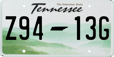 TN license plate Z9413G